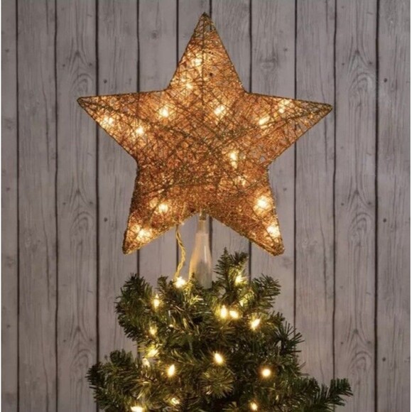Hobby Lobby Other - New Light Up Glitter Star ~Lighted Christmas Tree Topper ~15 x 13" ~